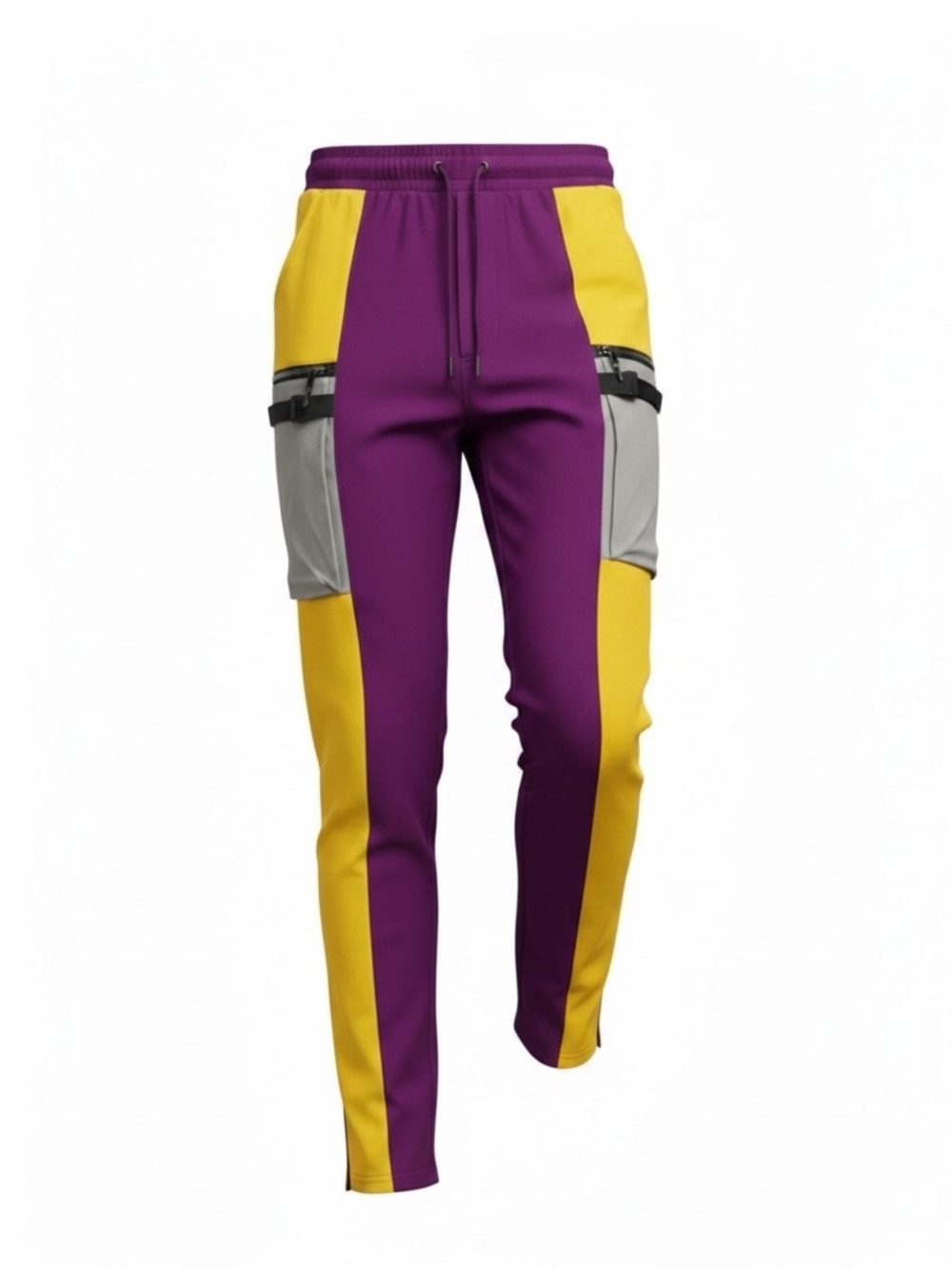 Motive NWT Men's Purple & Yellow Contrast Utility Joggers